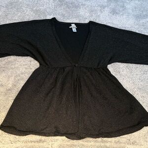 Alaniz Black Women's 3/4 Sleeve Cropped Cardigans Sweater.